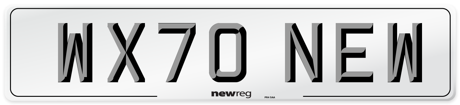 WX70 NEW Number Plate from New Reg
